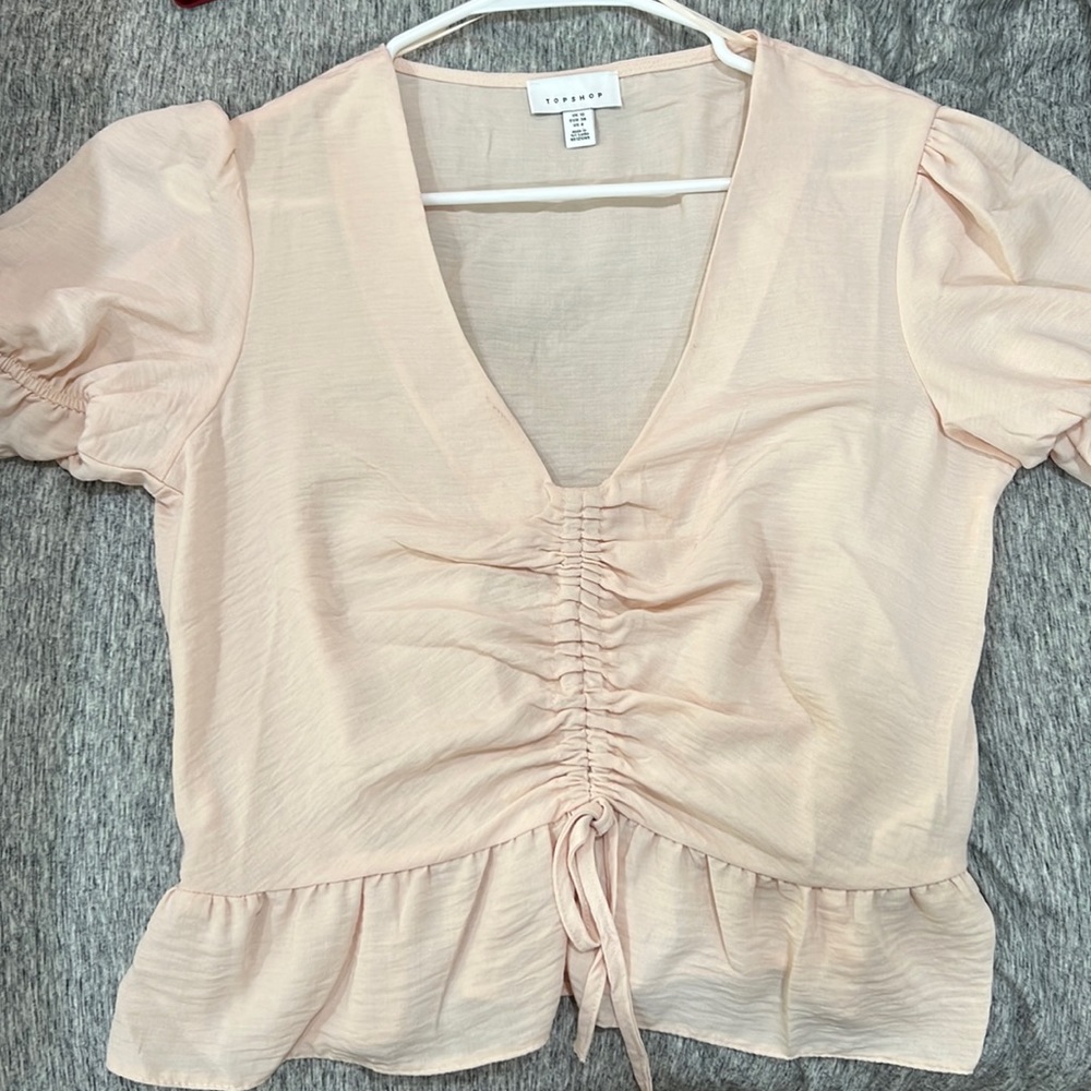 Top Shop Cuffed Short Sleeve Shirt